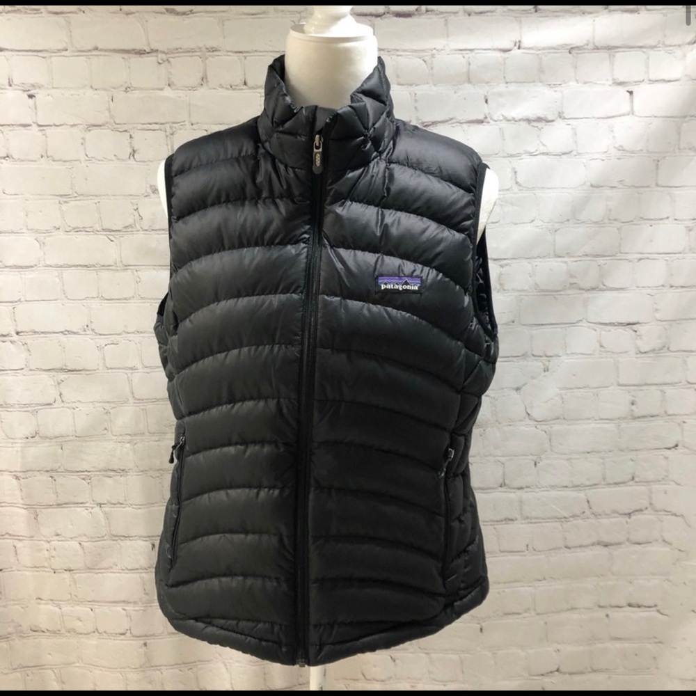 Patagonia Women’s Black Down Vest Puffer Vest Sz L